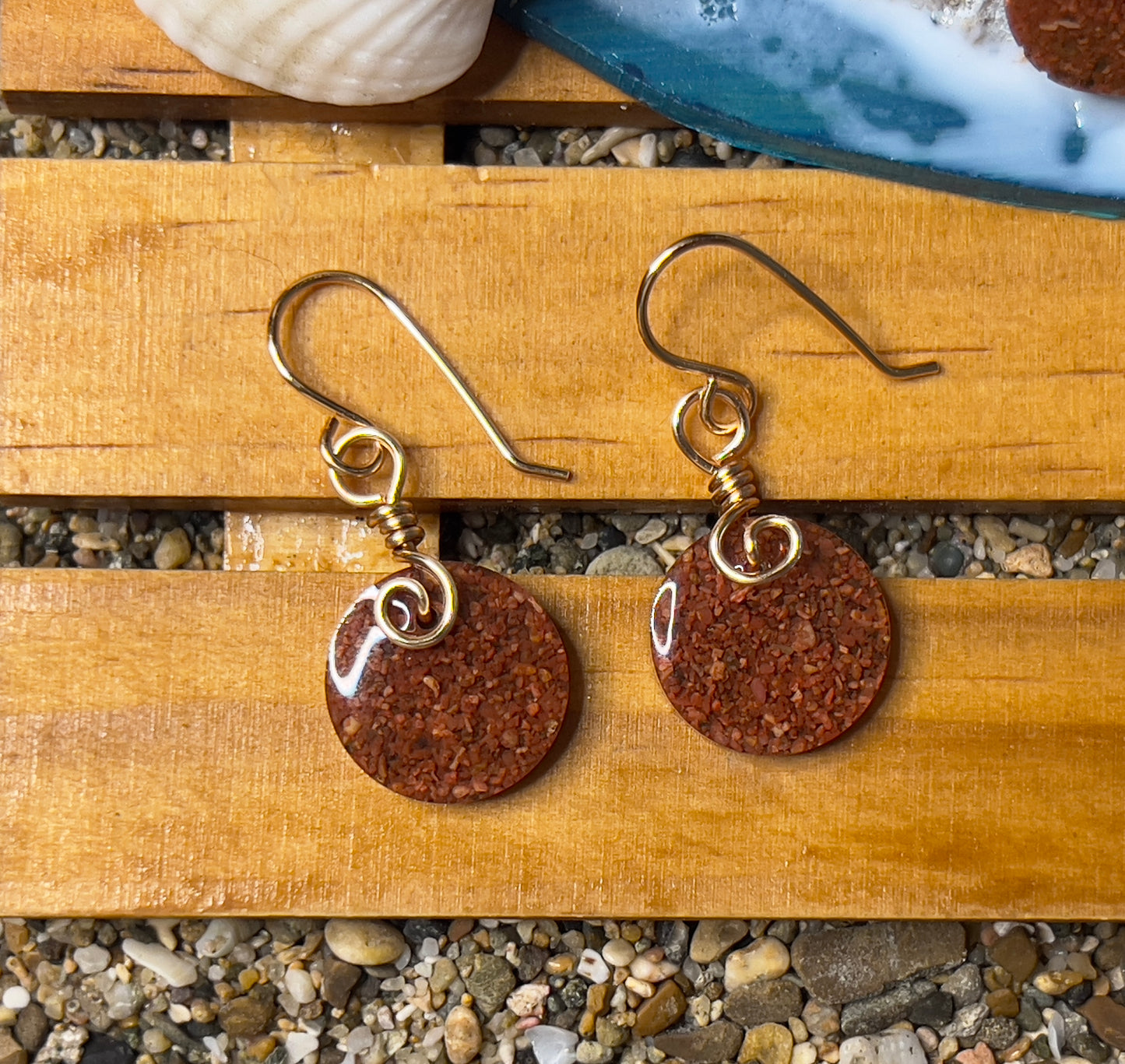 Set de Flor en Arena con Aretes a Juego