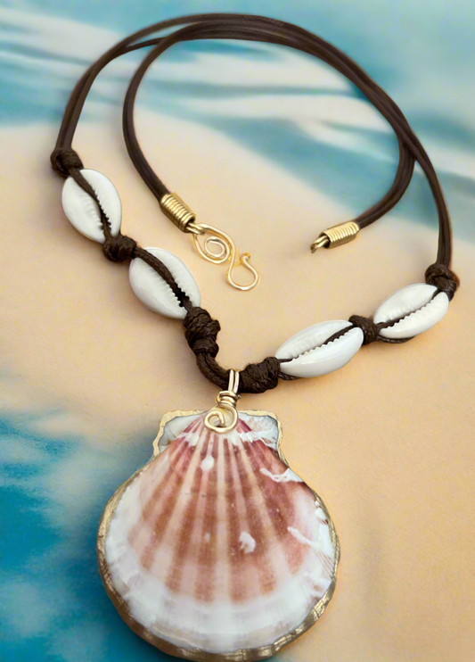 Set Collar con Concha Marina Natural y Caracoles